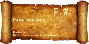 Pete Norbert névjegykártya
