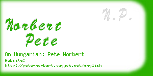 norbert pete business card